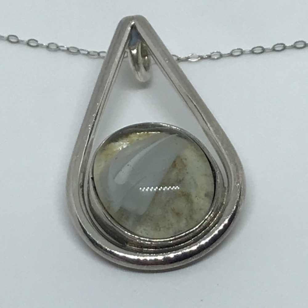 Elegant 925 silver necklace Murano‎ stone